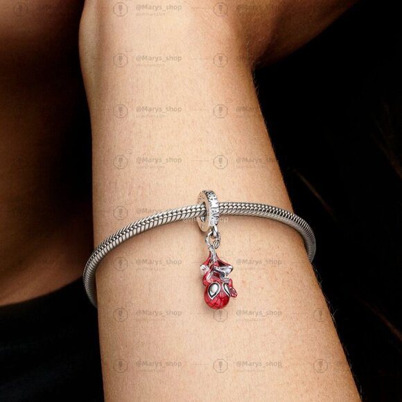 Pandora Marvel Hanging Spider-Man Dangle Charm - Picture 2 of 2